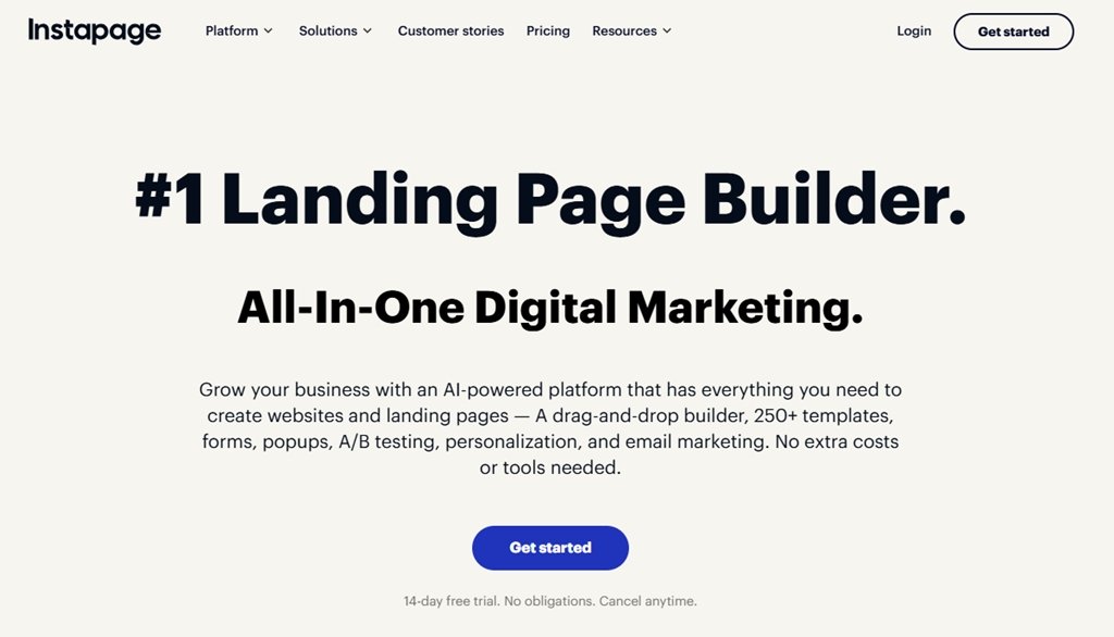 creador de landing instapage