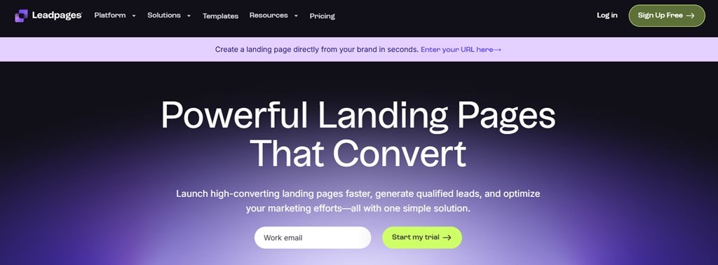 crear landing pages lead pages