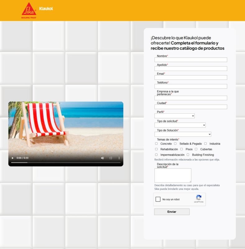 landing page lead gen sika argentina