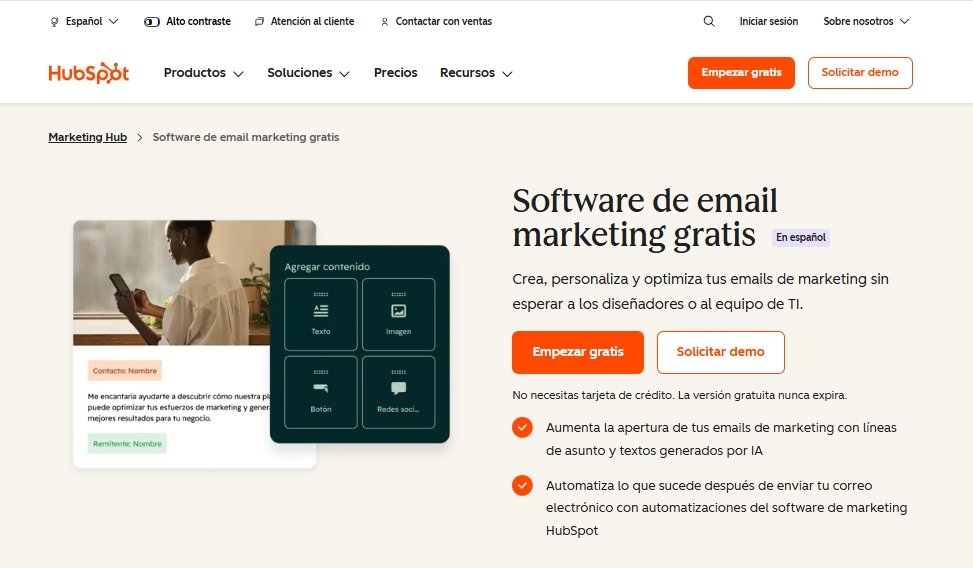 plataformas de email marketing hubspot