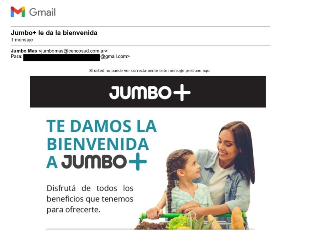 email bienvenida