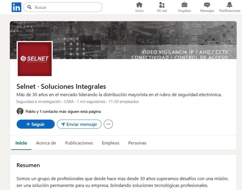 pagina de linkedin pyme