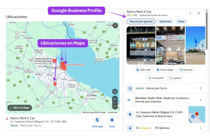 aparecer en multiples ubicaciones en google maps